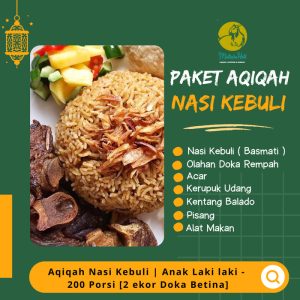 Aqiqah Nasi Kebuli | Anak Laki laki – 200 Porsi [2 ekor Doka Betina]